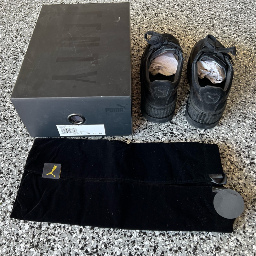 Puma x Fenty Cleated Creeper black Suede platform sneaker